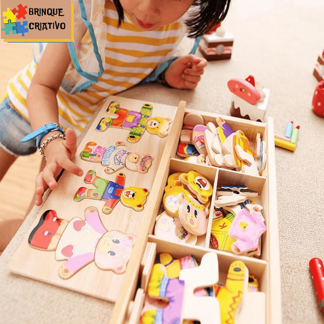 Quebra-cabeça montessori infantil- Montando Emoções! - Brinque Criativo