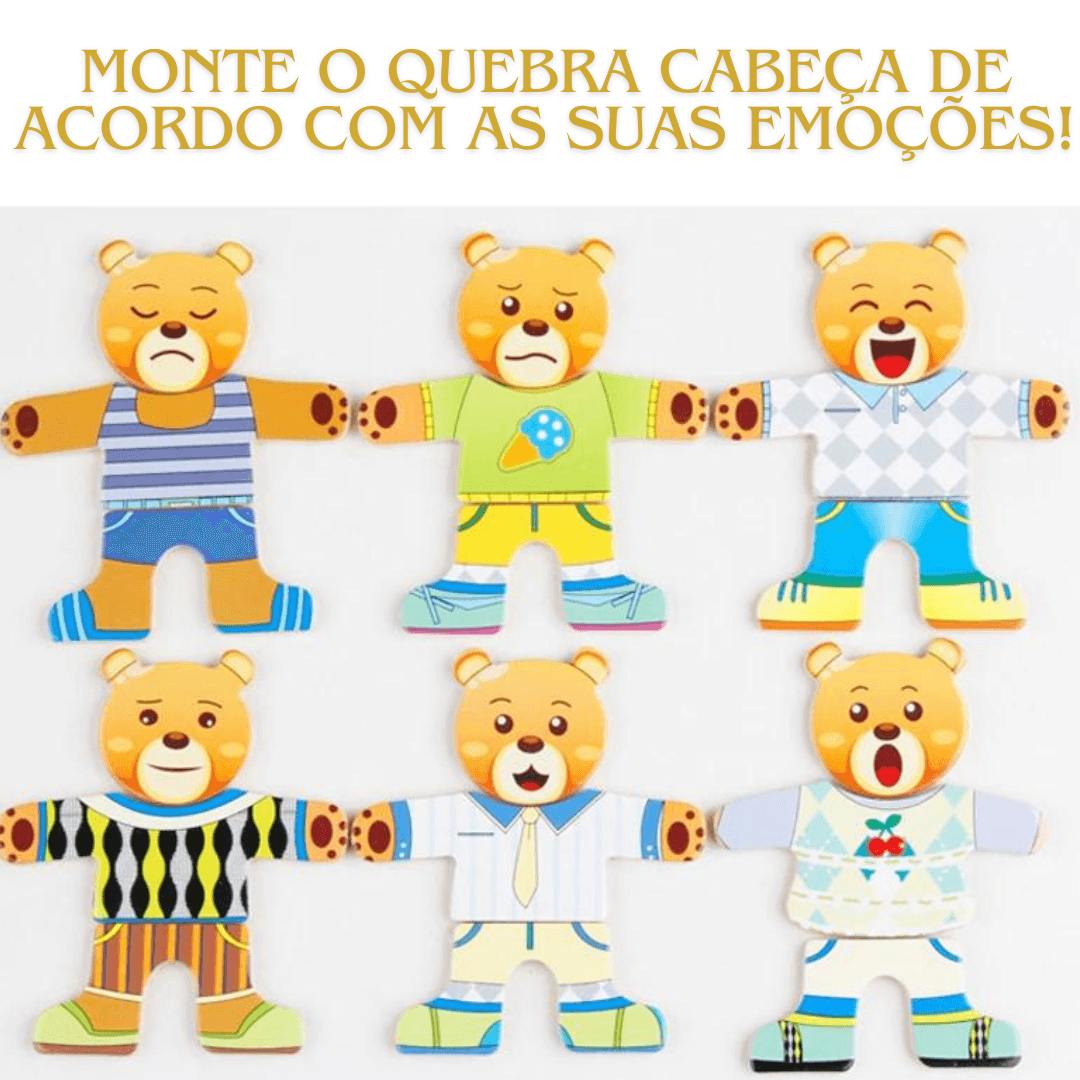 Quebra-cabeça montessori infantil- Montando Emoções! - Brinque Criativo