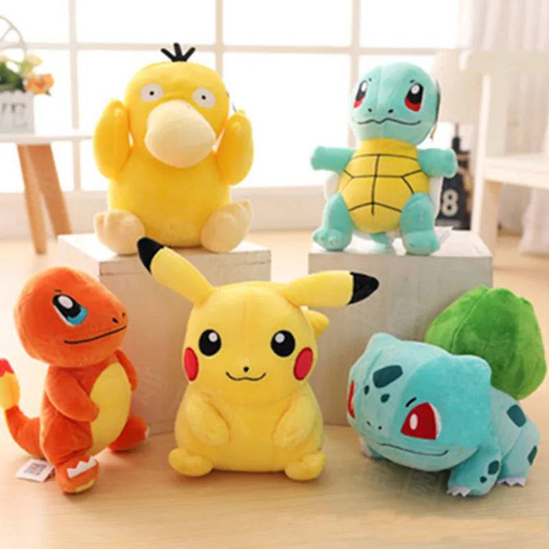 Pelúcia Pokémon 20cm | Pikachu, Charmander, Squirtle e Mais