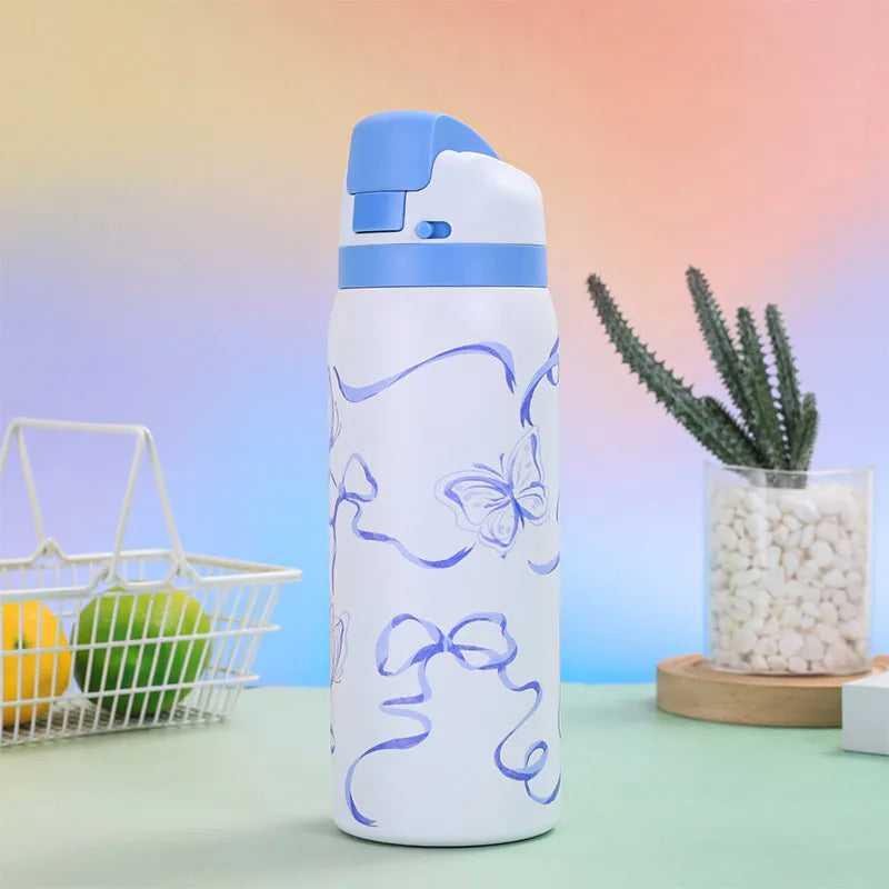 Garrafa Térmica Inox 1000ml com Estampas Exclusivas | Durabilidade e Estilo