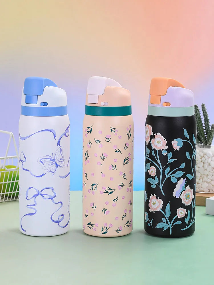 Garrafa Térmica Inox 1000ml com Estampas Exclusivas | Durabilidade e Estilo