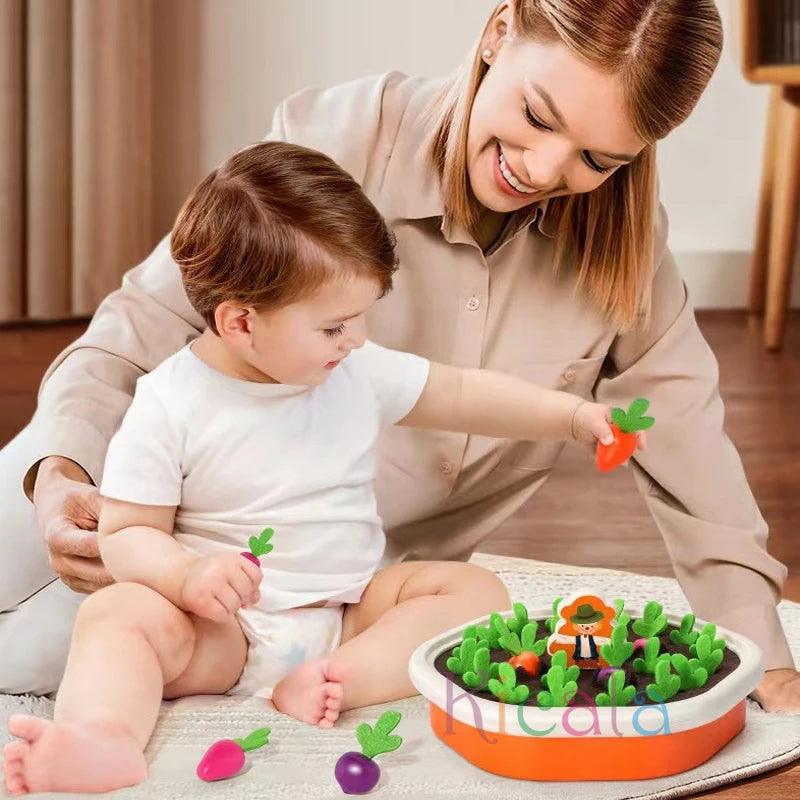 Baby Montessori Toys For Toddler Toys Educational Colorful Shape Toy Pull Carrot Set Counting Discouvery Toys For Kids Learning - Brinque Criativo