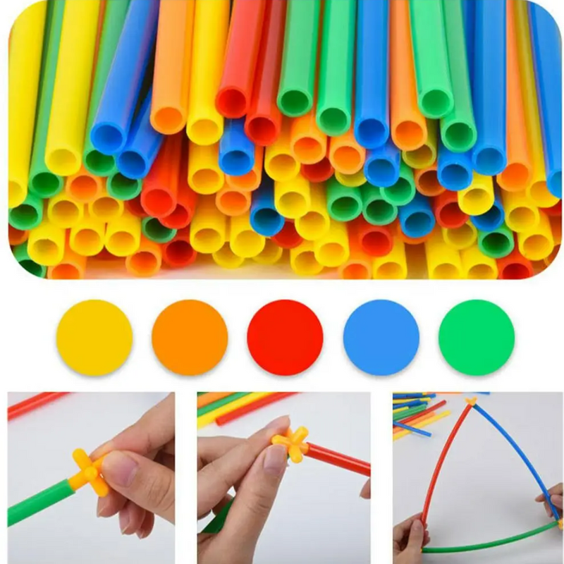 Kit de Canudos de Construção Infantil | Criatividade Sem Limites!