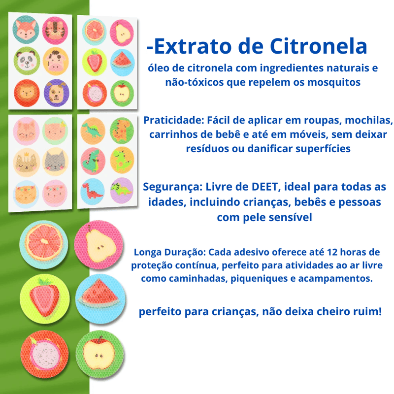 KIT PROMOCIONAL DE ADESIVOS ANTI-MOSQUITO (PROTEJA QUEM VOCÊ AMA!!) - Brinque Criativo