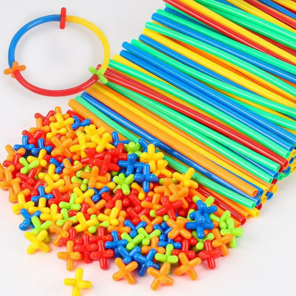 Kit de Canudos de Construção Infantil | Criatividade Sem Limites!