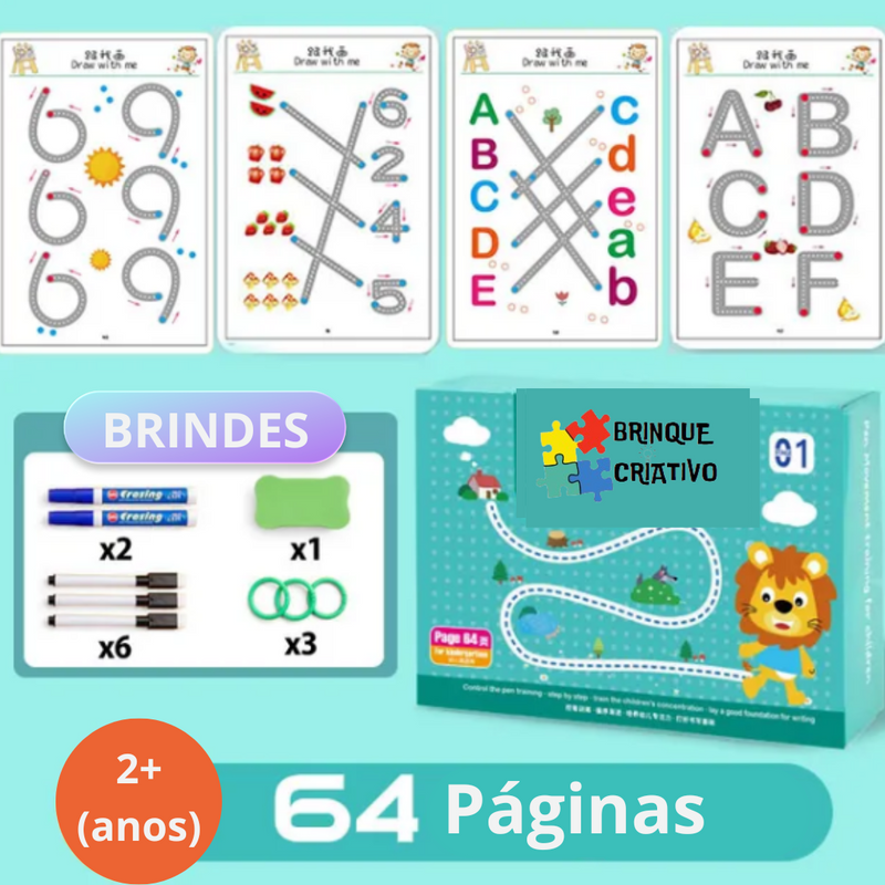 BRINQUE CRIATIVO- Caderno de Exercícios Montessoriano + BRINDES EXCLUSIVOS- (últimas unidades) - Brinque Criativo