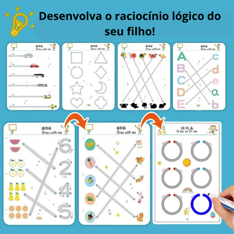 BRINQUE CRIATIVO- Caderno de Exercícios Montessoriano + BRINDES EXCLUSIVOS- (últimas unidades) - Brinque Criativo