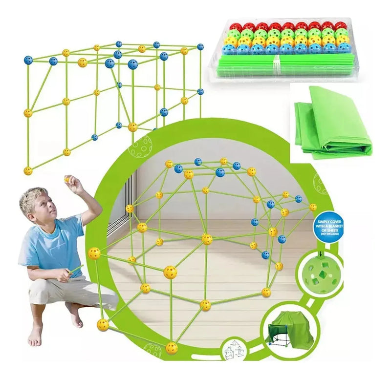 Kit STEAM de Construção de Cabaninhas Infantil + Capa Protetora Exclusiva Dia das Crianças