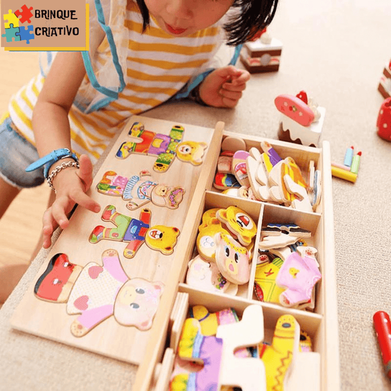 Quebra-cabeça montessori infantil- Montando Emoções! - Brinque Criativo