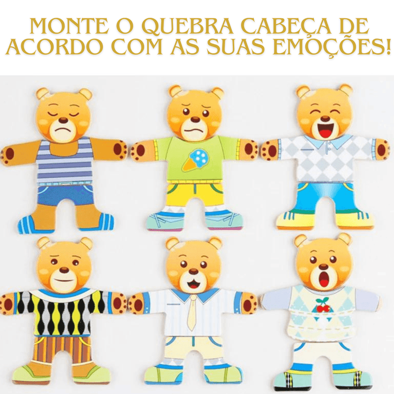 Quebra-cabeça montessori infantil- Montando Emoções! - Brinque Criativo