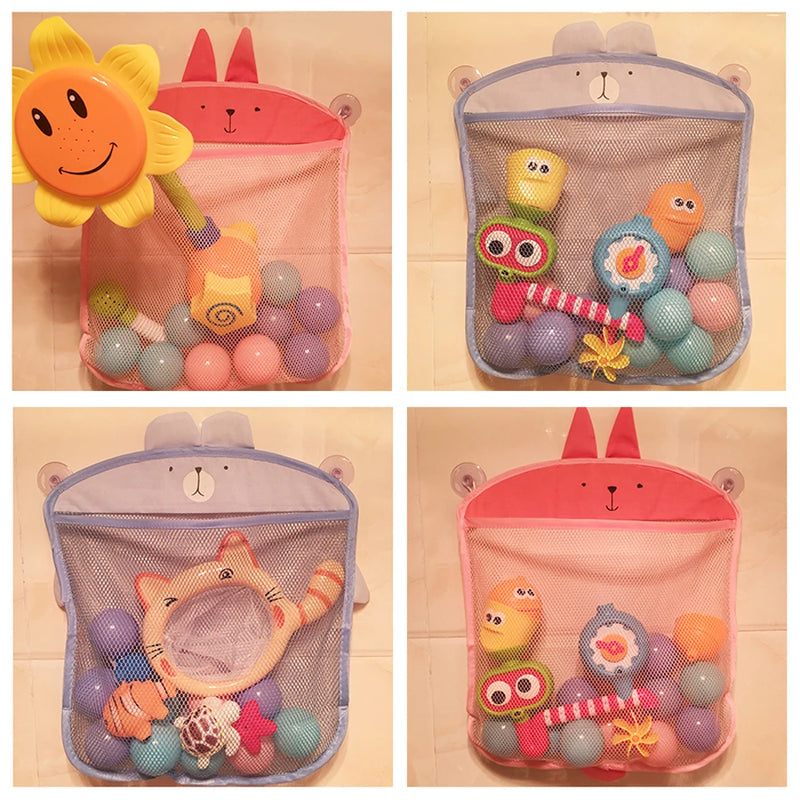Organizador de Brinquedos de Banho para Bebês e Crianças – Tela Resistente com Estampa de Animais