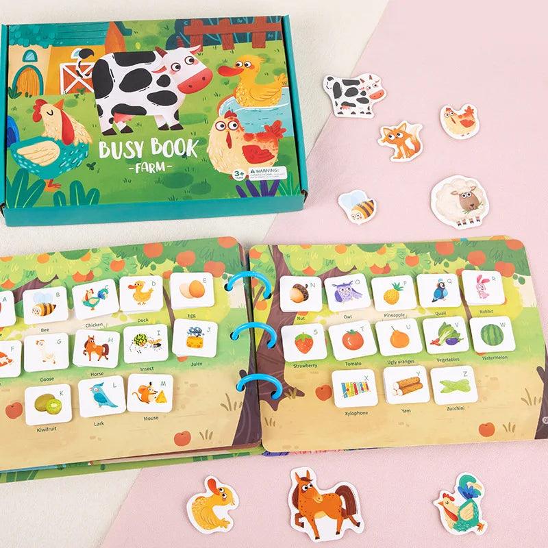 Sticker Quiet Book Puzzles Game Educational Toys Kids Repeatedly Busy Card Paste Matching Cognition Baby Early Montessori Toy - Brinque Criativo