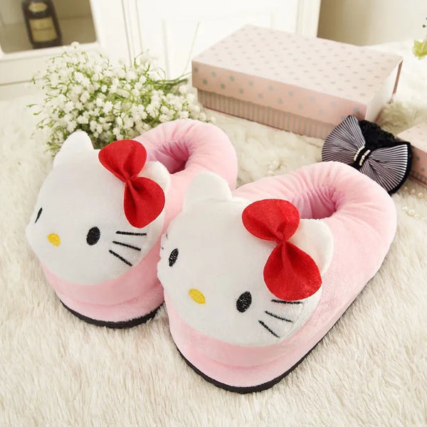 Pantufa Hello Kitty de Algodão - Aconchegante e Plush para Inverno, Tamanho Único (35-40), Slipper Unissex e Presente Ideal