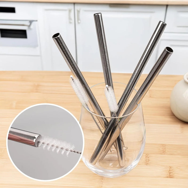 Kit de Limpeza para Garrafa Owala – Canudos Inox Reutilizáveis 24oz/32oz + Escova de Higienização