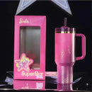 Copo Térmico Barbie 40oz – Aço Inoxidável, Tampa com Canudo, Parede Dupla