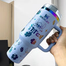 Copo Térmico Stitch 40oz – Aço Inoxidável, Canudo e Isolamento a Vácuo