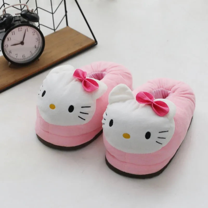 Pantufa Hello Kitty de Algodão - Aconchegante e Plush para Inverno, Tamanho Único (35-40), Slipper Unissex e Presente Ideal