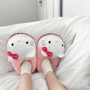 Pantufa Hello Kitty de Algodão - Aconchegante e Plush para Inverno, Tamanho Único (35-40), Slipper Unissex e Presente Ideal