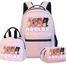 Kit Escolar 3 Peças Roblox com Mochila, Lancheira e Estojo