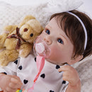 Boneca Reborn Realista de Silicone 48cm Olhos Azuis