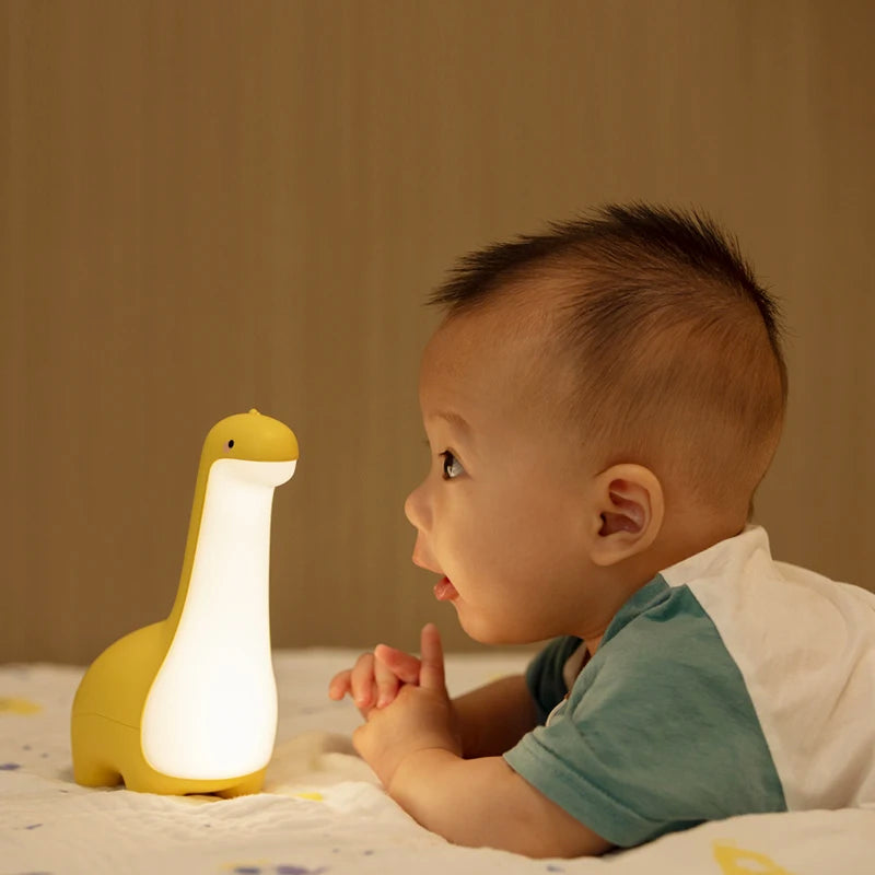 Luminária Infantil Dinossauro | Luz Noturna LED Recarrregável com Timer
