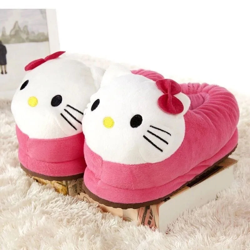 Pantufa Hello Kitty de Algodão - Aconchegante e Plush para Inverno, Tamanho Único (35-40), Slipper Unissex e Presente Ideal