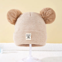 Gorro Infantil com Pompom – Quentinho e Confortável para Bebês de 0 a 3 Anos