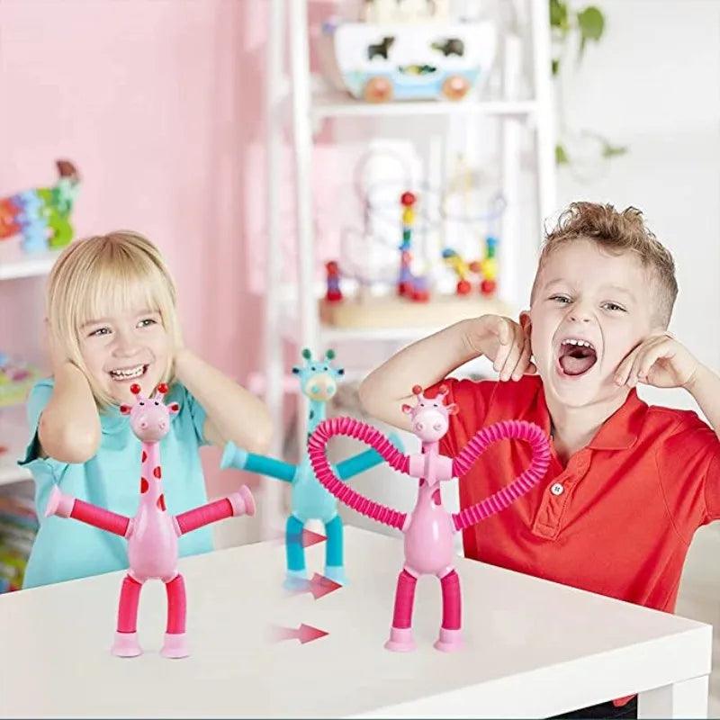 Conjunto Girapop- Girafinha Infantil que ESTICA! (KIT COM 4 UNIDADES) - Brinque Criativo