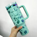 Copo Térmico Stitch 40oz – Aço Inoxidável, Canudo e Isolamento a Vácuo