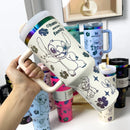 Copo Térmico Stitch 40oz – Aço Inoxidável, Canudo e Isolamento a Vácuo