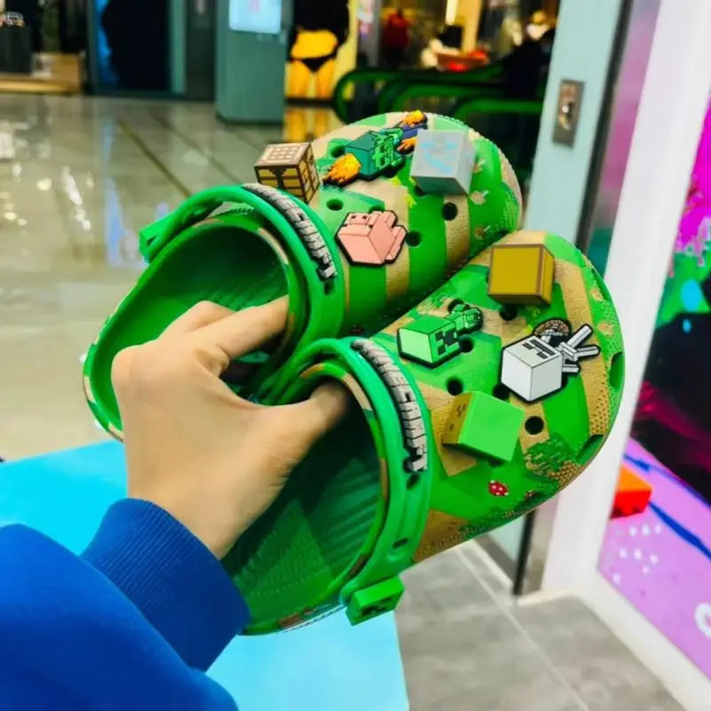 Sandália Infantil Minecraft – Antiderrapante, Leve e Divertida para Crianças