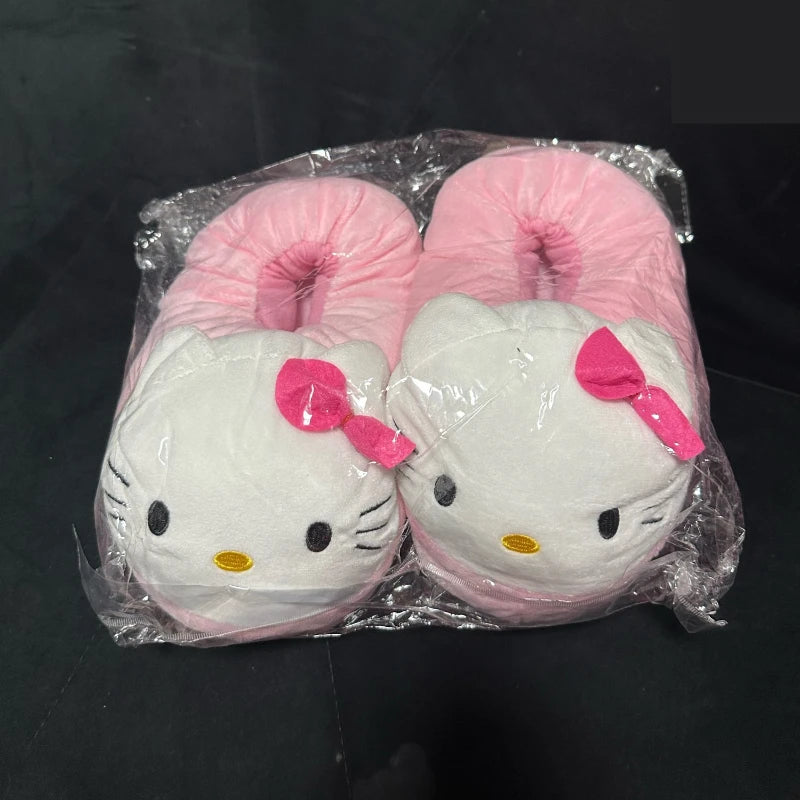 Pantufa Hello Kitty de Algodão - Aconchegante e Plush para Inverno, Tamanho Único (35-40), Slipper Unissex e Presente Ideal