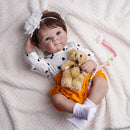 Boneca Reborn Realista de Silicone 48cm Olhos Azuis