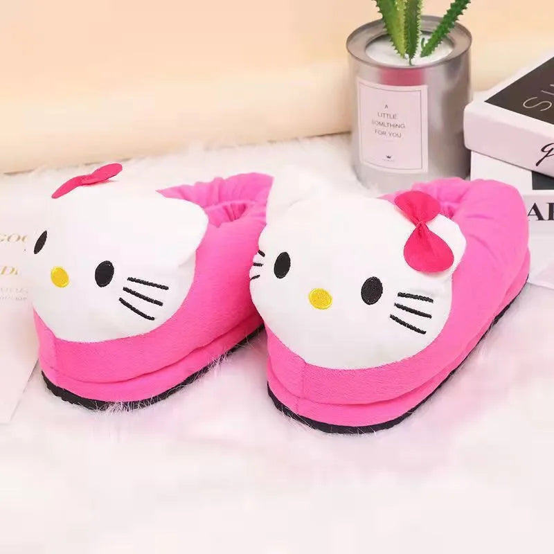 Pantufa Hello Kitty de Algodão - Aconchegante e Plush para Inverno, Tamanho Único (35-40), Slipper Unissex e Presente Ideal