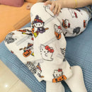 Calça de Pijama Feminina – Fleece Coral Macio com Estampa Hello Kitty e Personagens