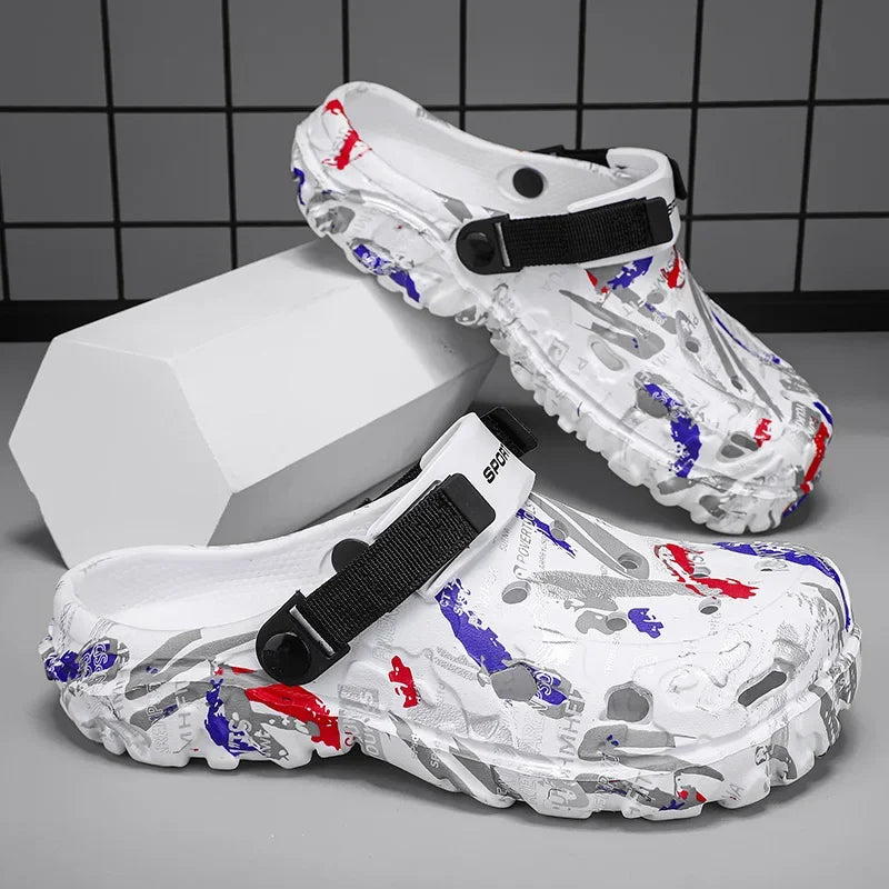 Sandália Masculina Estilo Crocs Tamanho Grande – Leve, Antiderrapante e Confortável para Verão (Até o Nº 47)