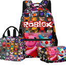 Kit Escolar 3 Peças Roblox com Mochila, Lancheira e Estojo