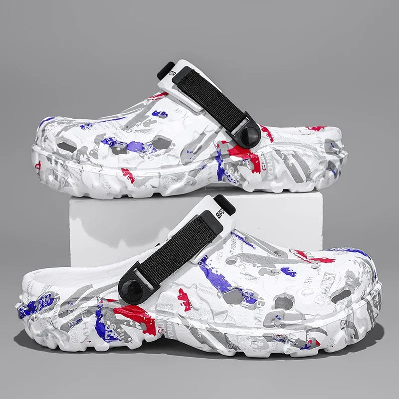Sandália Masculina Estilo Crocs Tamanho Grande – Leve, Antiderrapante e Confortável para Verão (Até o Nº 47)
