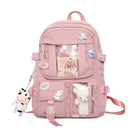 Mochila Escolar Harajuku Style Feminina – Mochila Moderna e Fofa para Estudantes com Compartimento para Notebook
