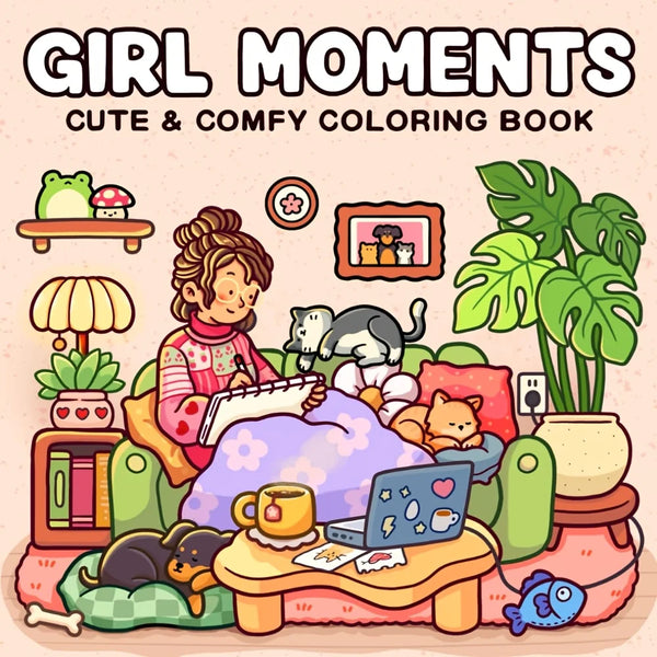 Livro de Colorir Girl Moments – Para Adultos e Adolescentes | Tema Espaço Aconchegante e Relaxante