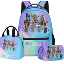 Kit Escolar 3 Peças Roblox com Mochila, Lancheira e Estojo